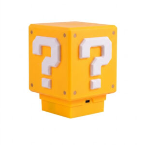 Luminária Geek Super Mario Bloco de interrogação – LED USB recarregável com Som do Game