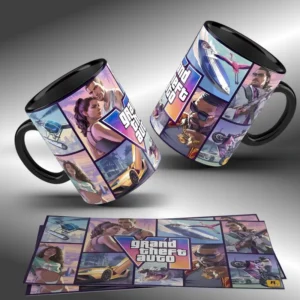 Caneca Jogo - Grand Theft Auto | GTA-VI e V Personalizada - Modelos Variados 325ml